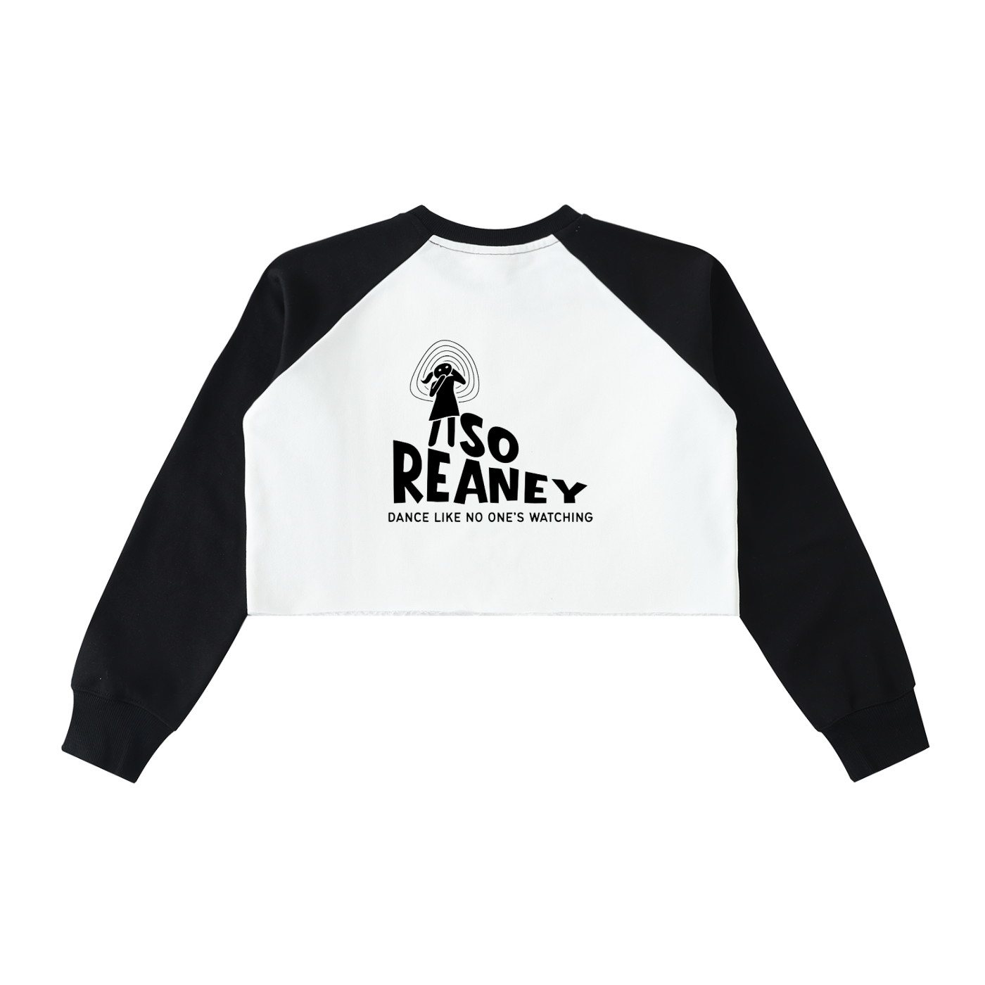 Raw-Hem Color-Block Raglan Crop Sweatshirt