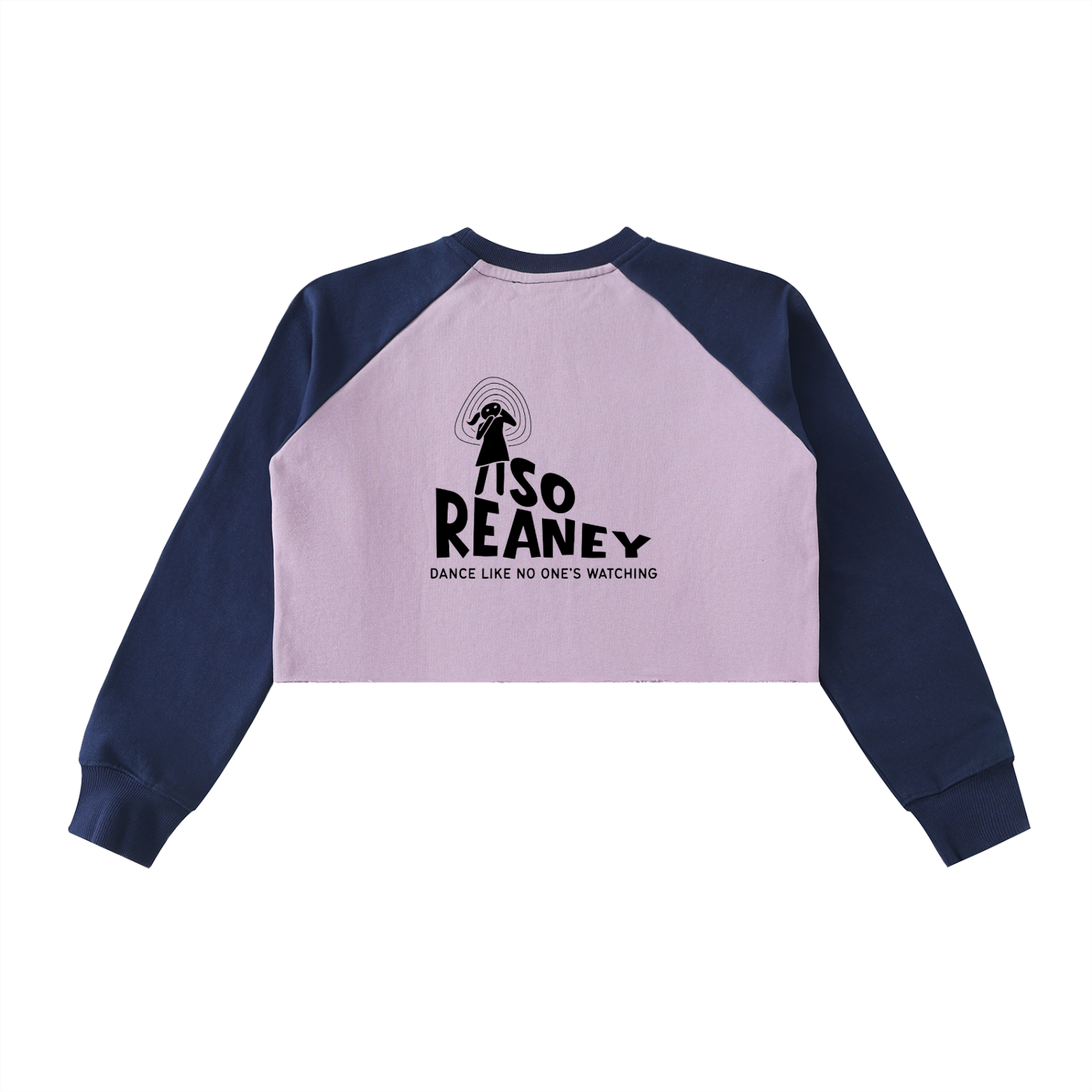 Raw-Hem Color-Block Raglan Crop Sweatshirt