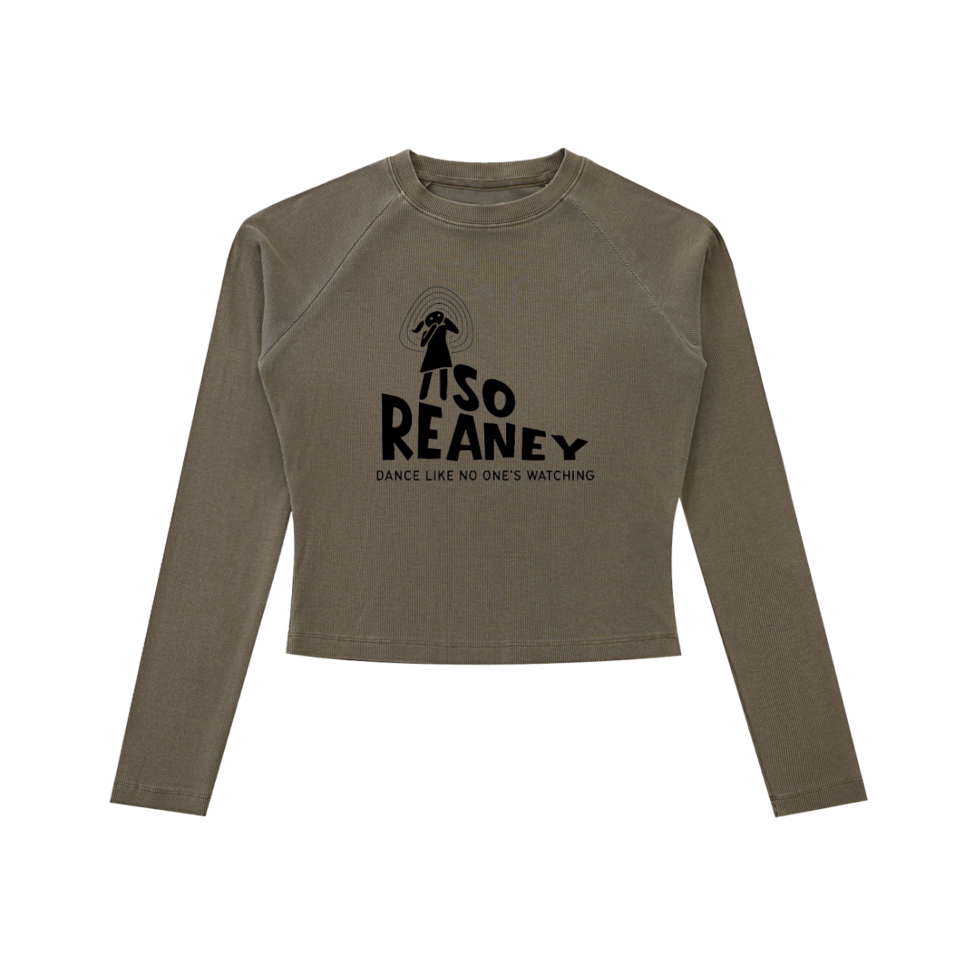 Dyed Washed Raglan Long Sleeve Slim T-Shirt