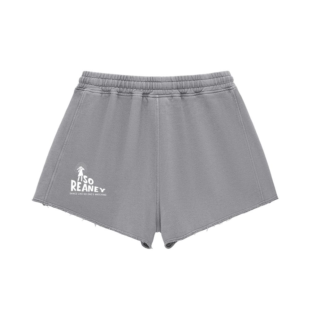 Snow Washed Raw Edge Drawstring Shorts