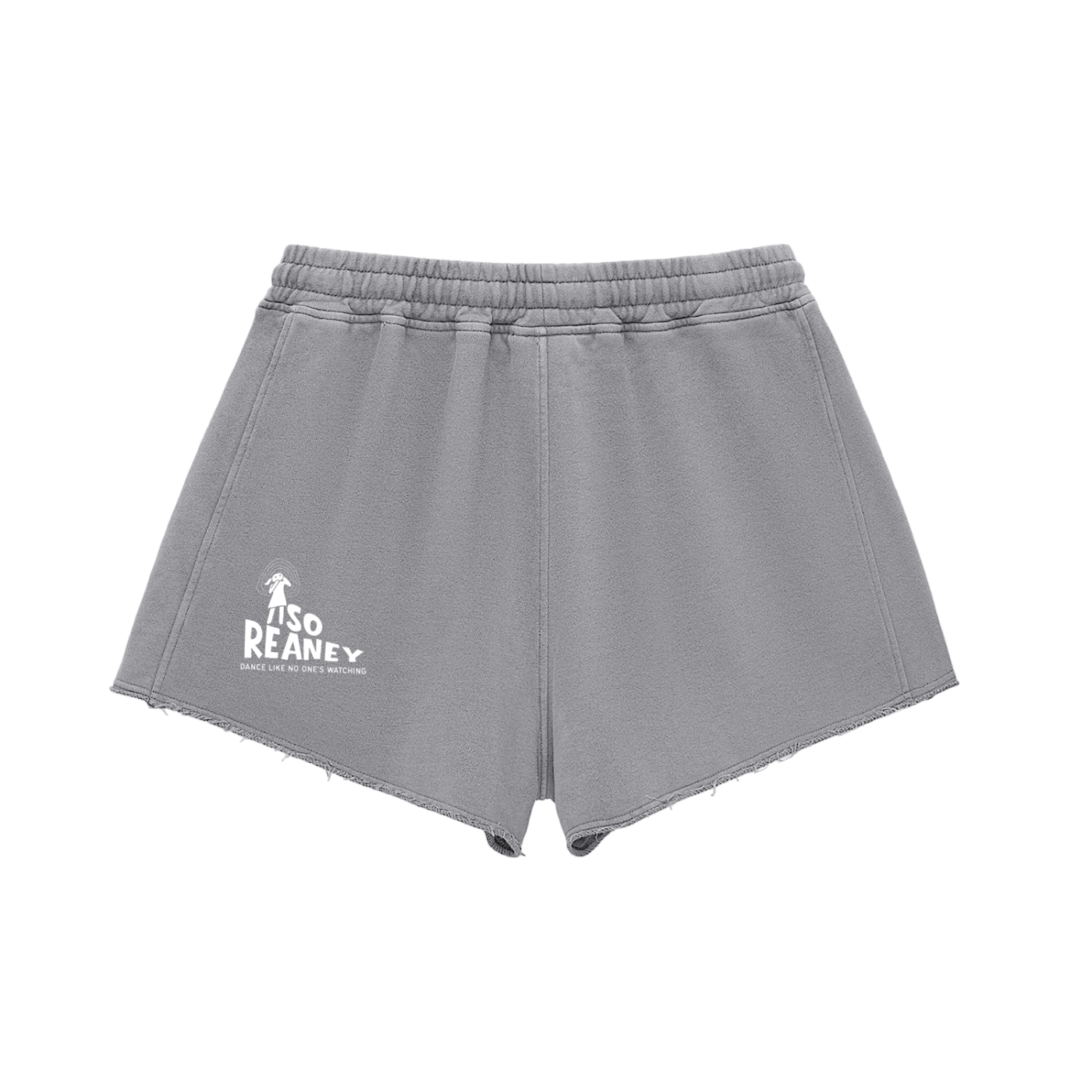 Snow Washed Raw Edge Drawstring Shorts
