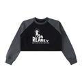 Raw-Hem Color-Block Raglan Crop Sweatshirt