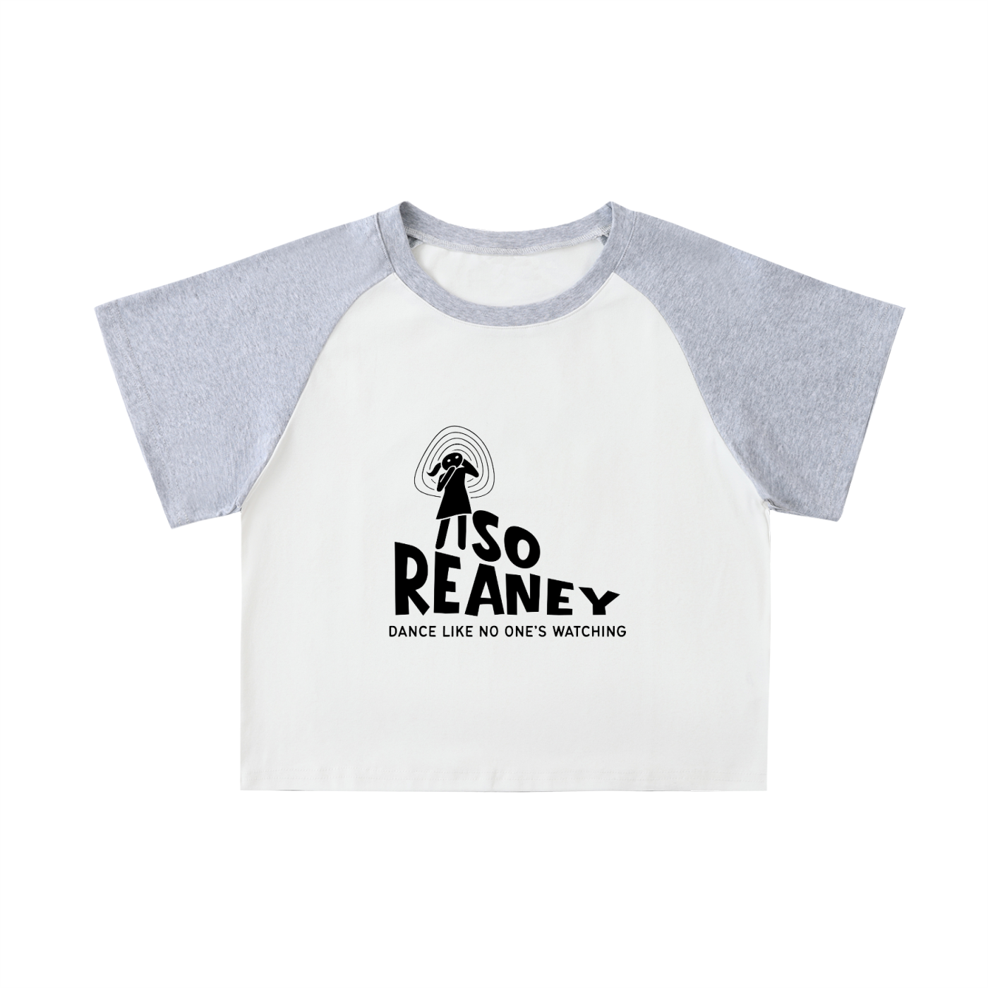 Color-Blocked Raglan Sleeve Crop Top