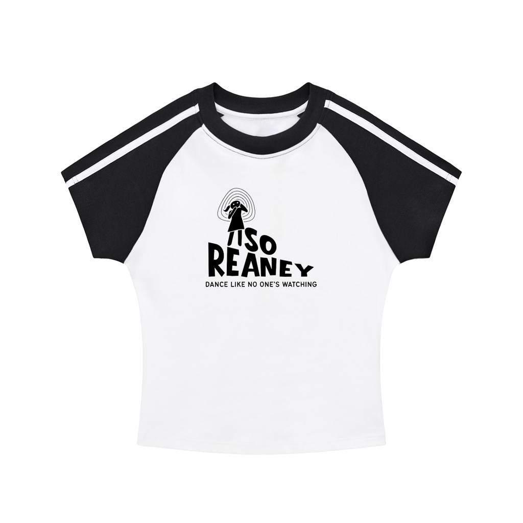 Contrast Stripes Bodycon Raglan  Sleeve T-Shirt