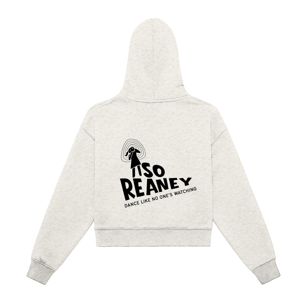 Fleeced Zip-Up Cropped Hoodie