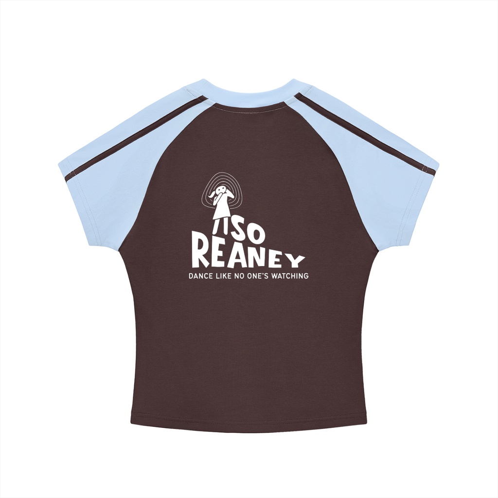 Contrast Stripes Bodycon Raglan  Sleeve T-Shirt