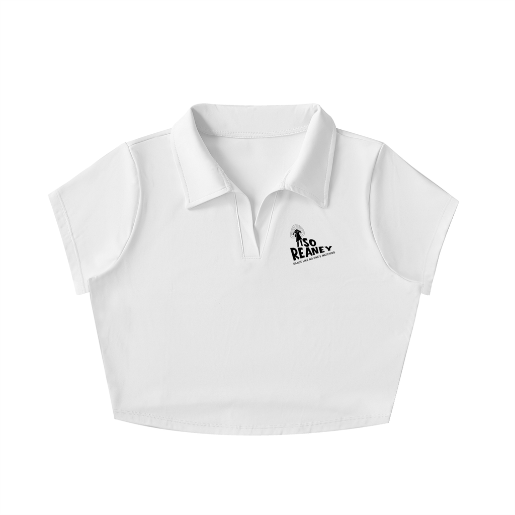 V-Neck Lapel Crop Top