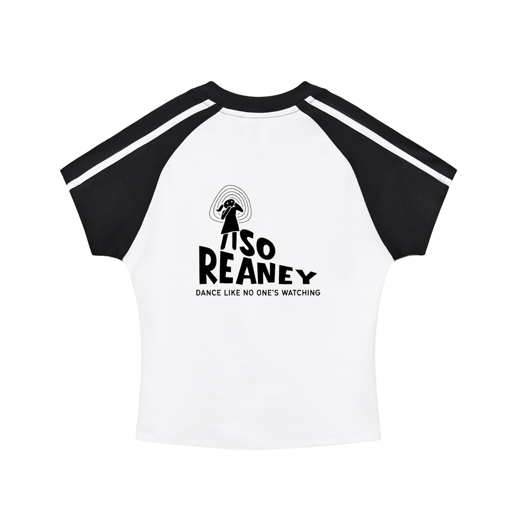 Contrast Stripes Bodycon Raglan  Sleeve T-Shirt