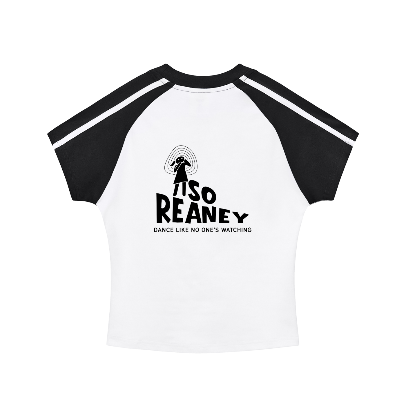 Contrast Stripes Bodycon Raglan  Sleeve T-Shirt