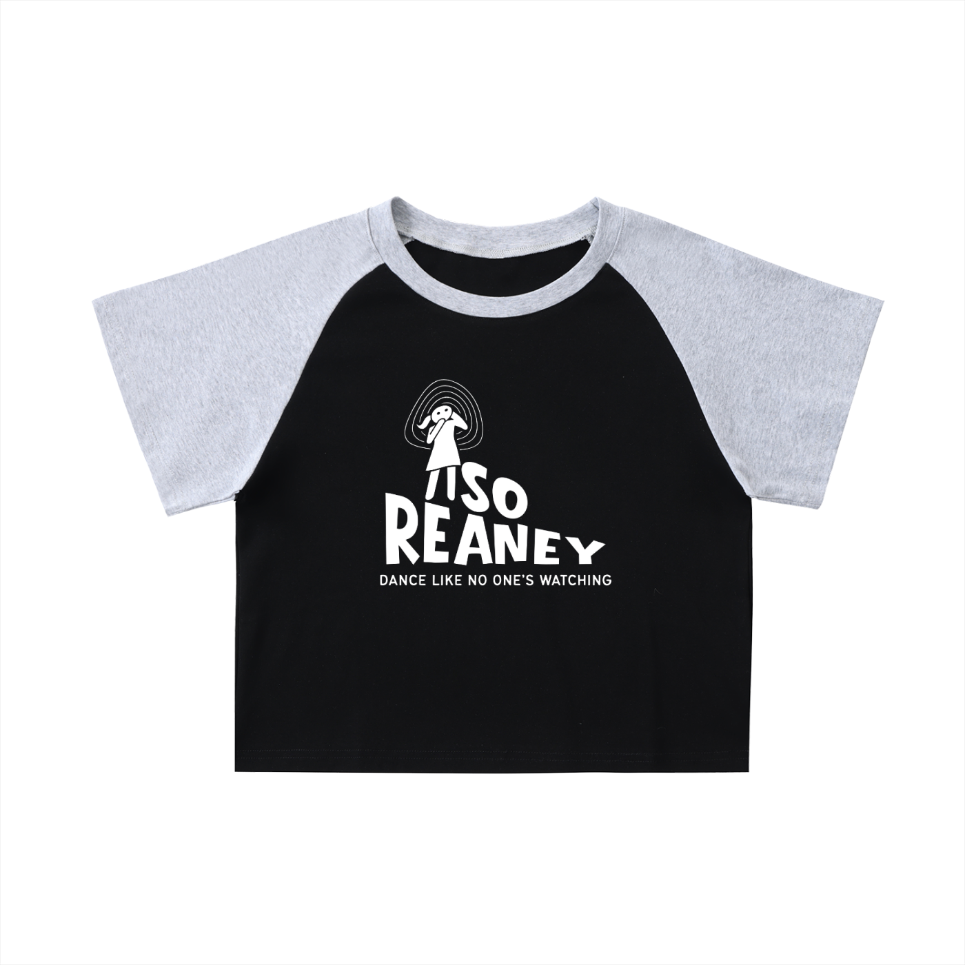 Color-Blocked Raglan Sleeve Crop Top