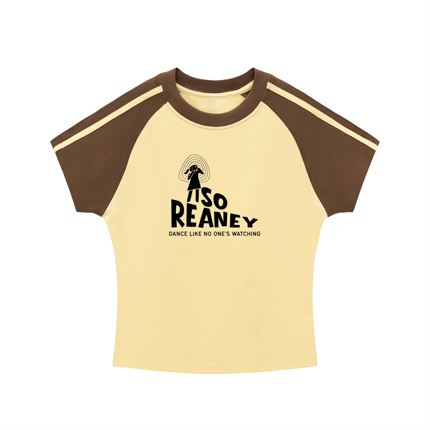 Contrast Stripes Bodycon Raglan  Sleeve T-Shirt