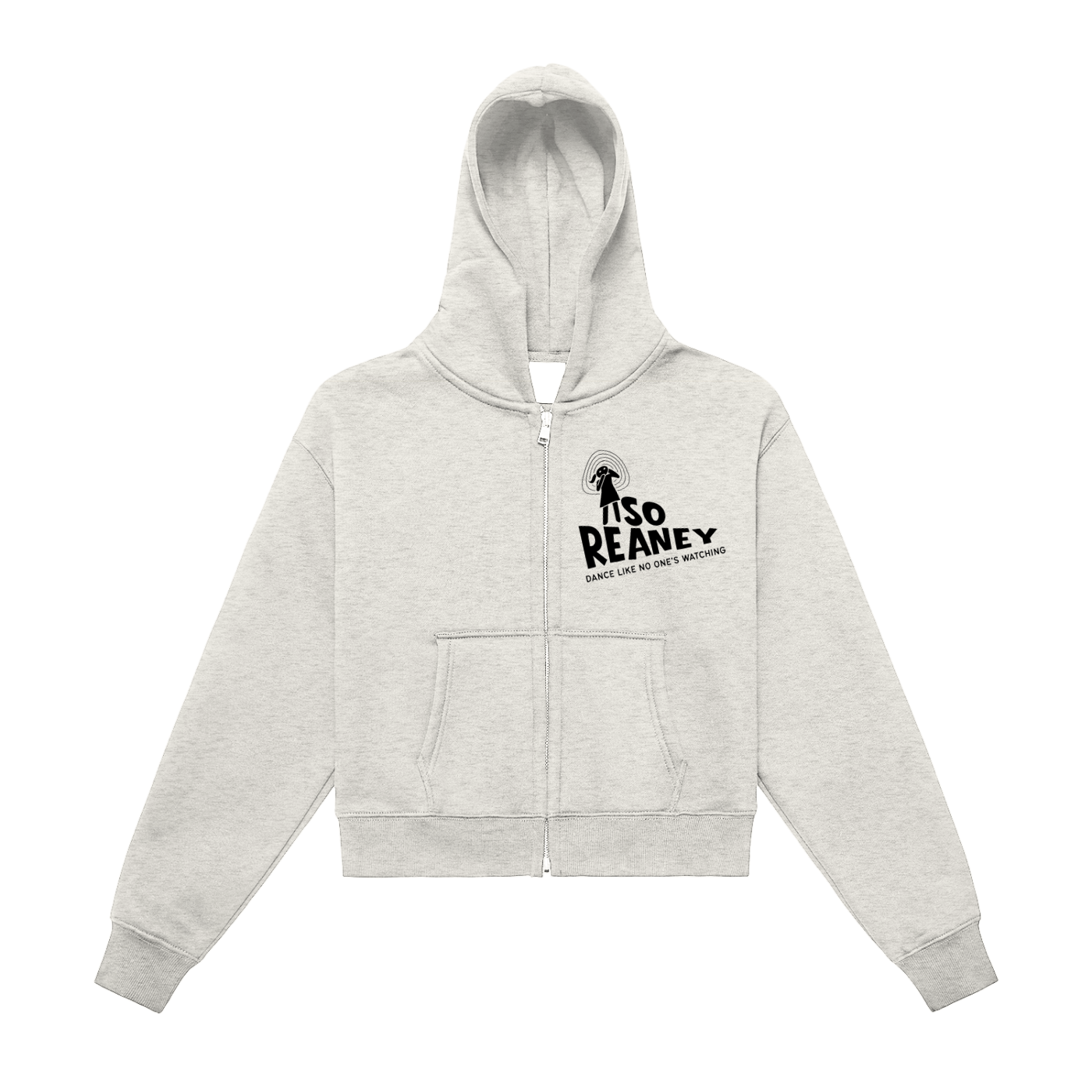 Fleeced Zip-Up Cropped Hoodie
