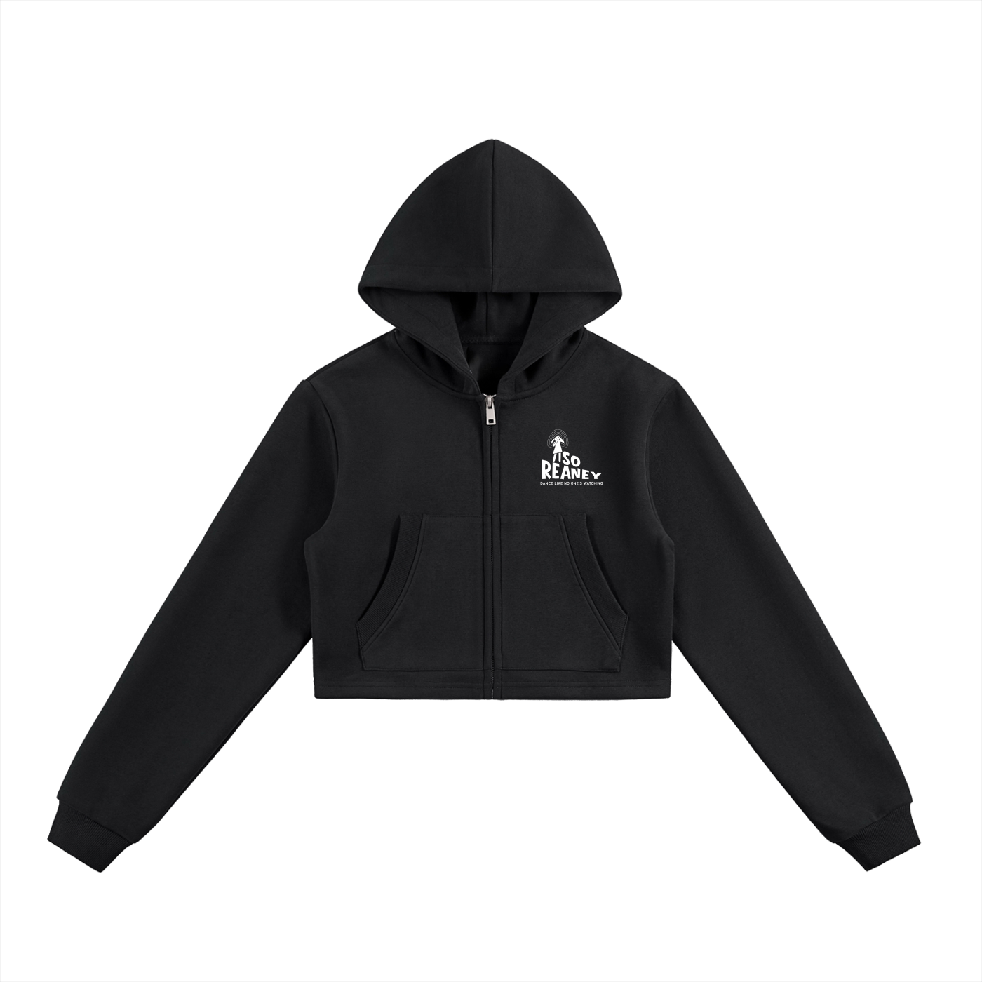 Essential Cropped Zip-Up Hoodie
