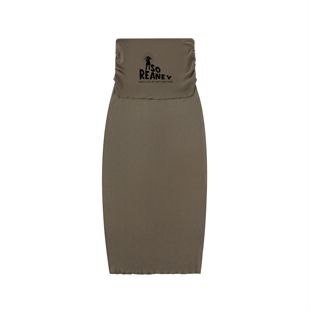 Dyed Washed Straight Hip-Hugging Slim Maxi Skirt