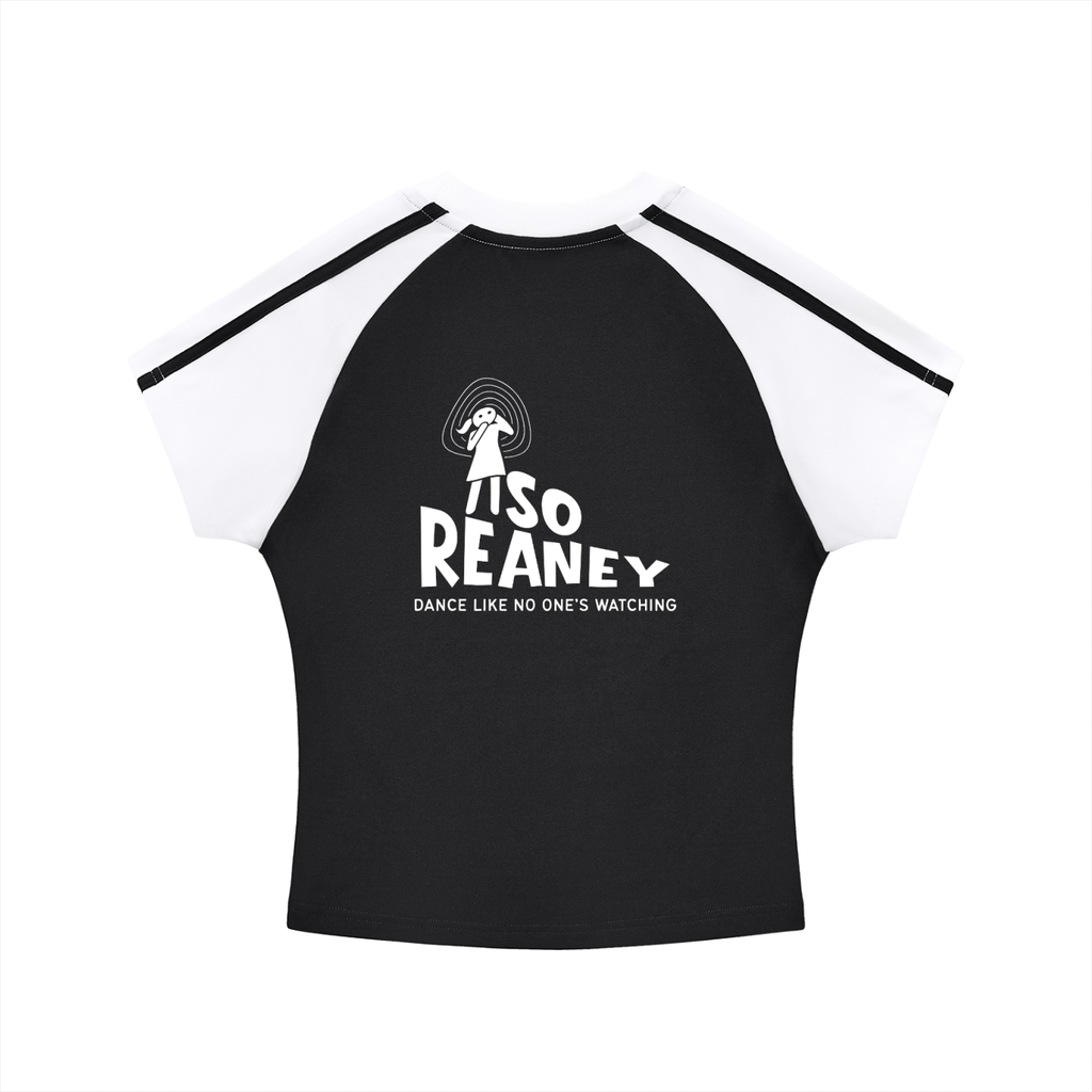 Contrast Stripes Bodycon Raglan  Sleeve T-Shirt