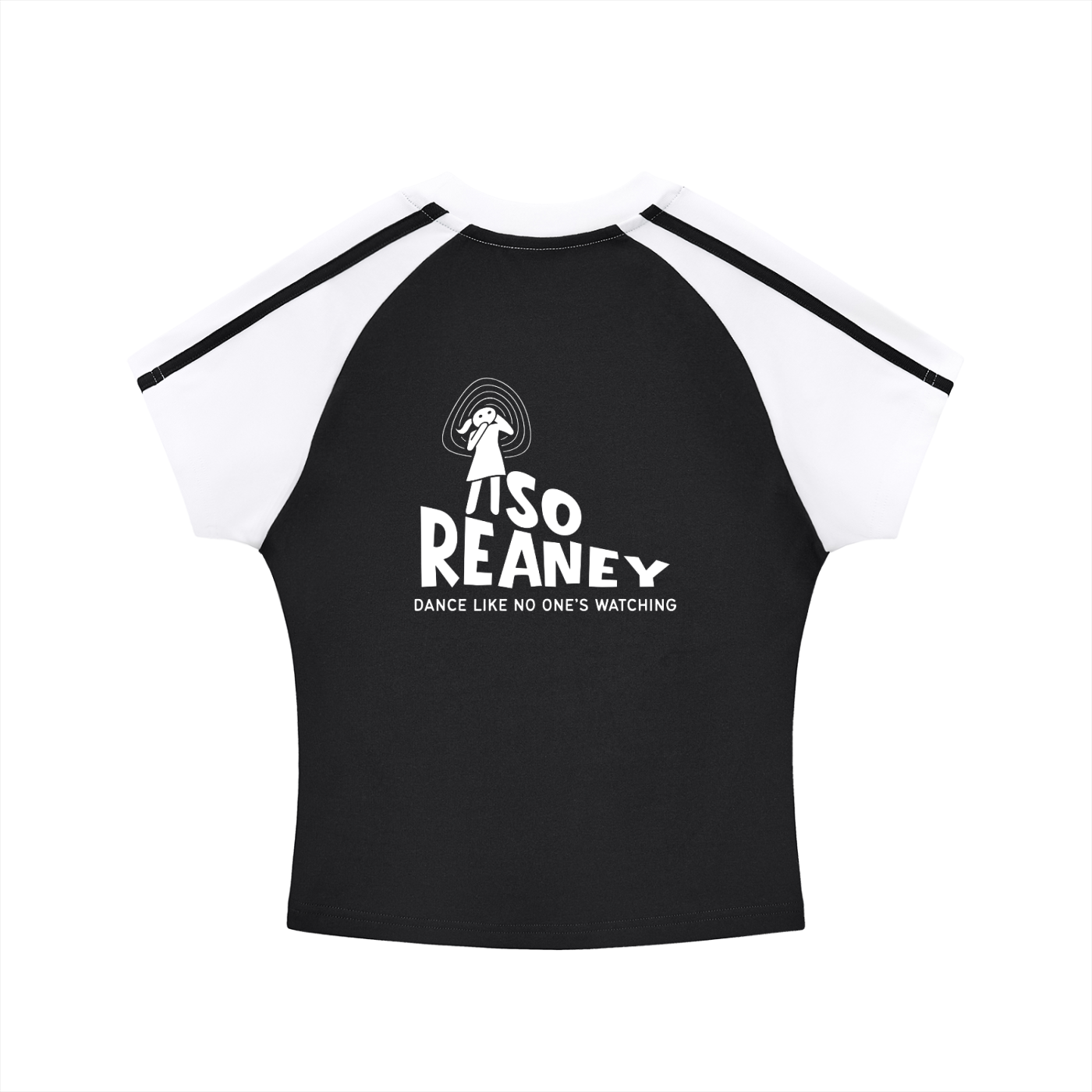 Contrast Stripes Bodycon Raglan  Sleeve T-Shirt