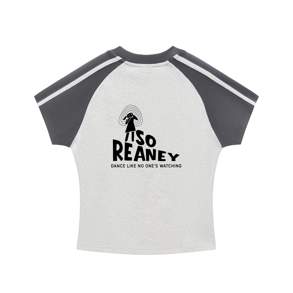 Contrast Stripes Bodycon Raglan  Sleeve T-Shirt