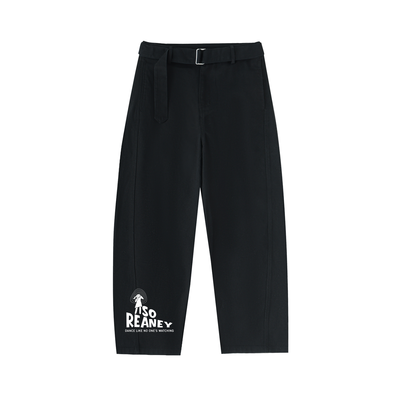 Belted Barrel-leg Chino Pants