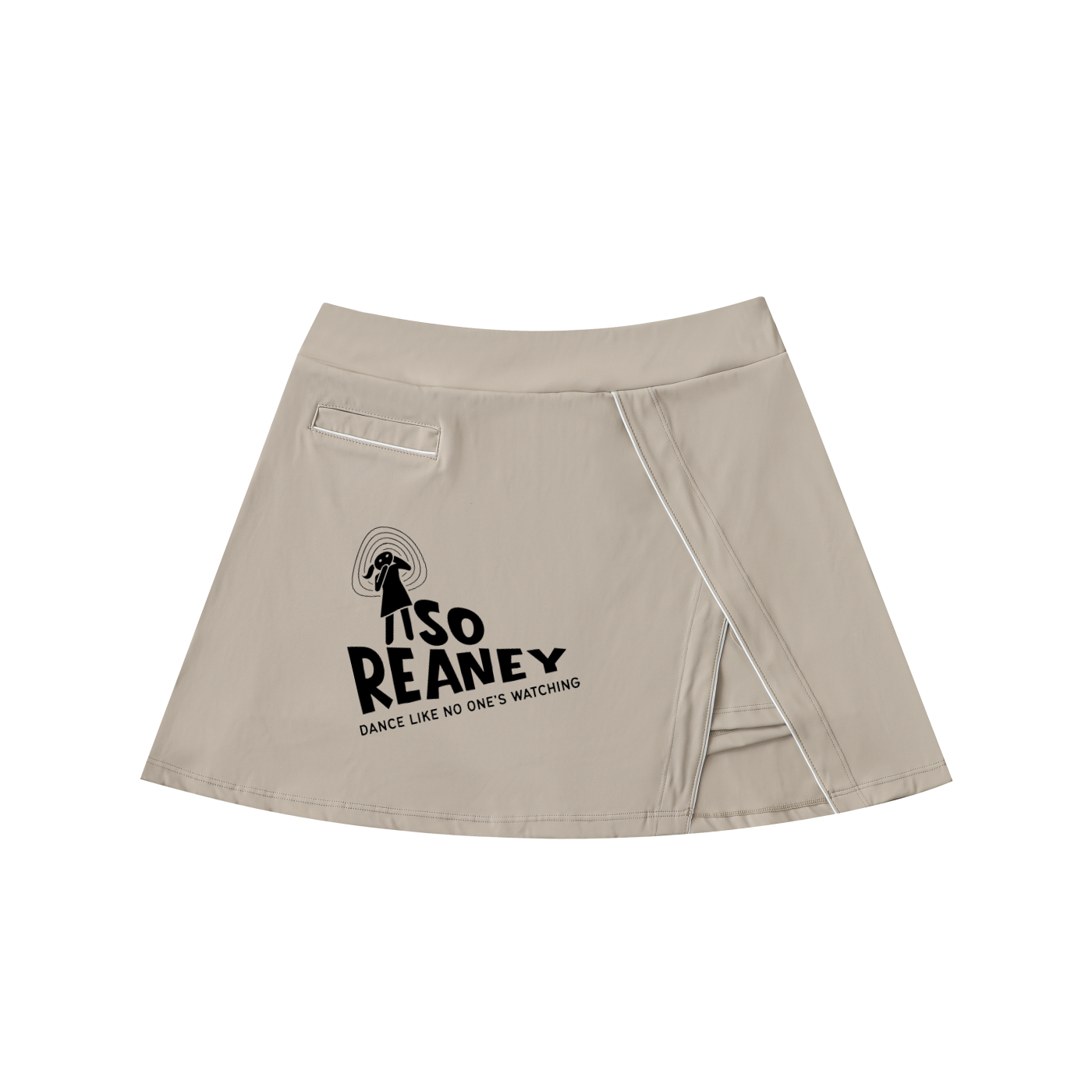 High-Waist Pocketed A-Line Skirt