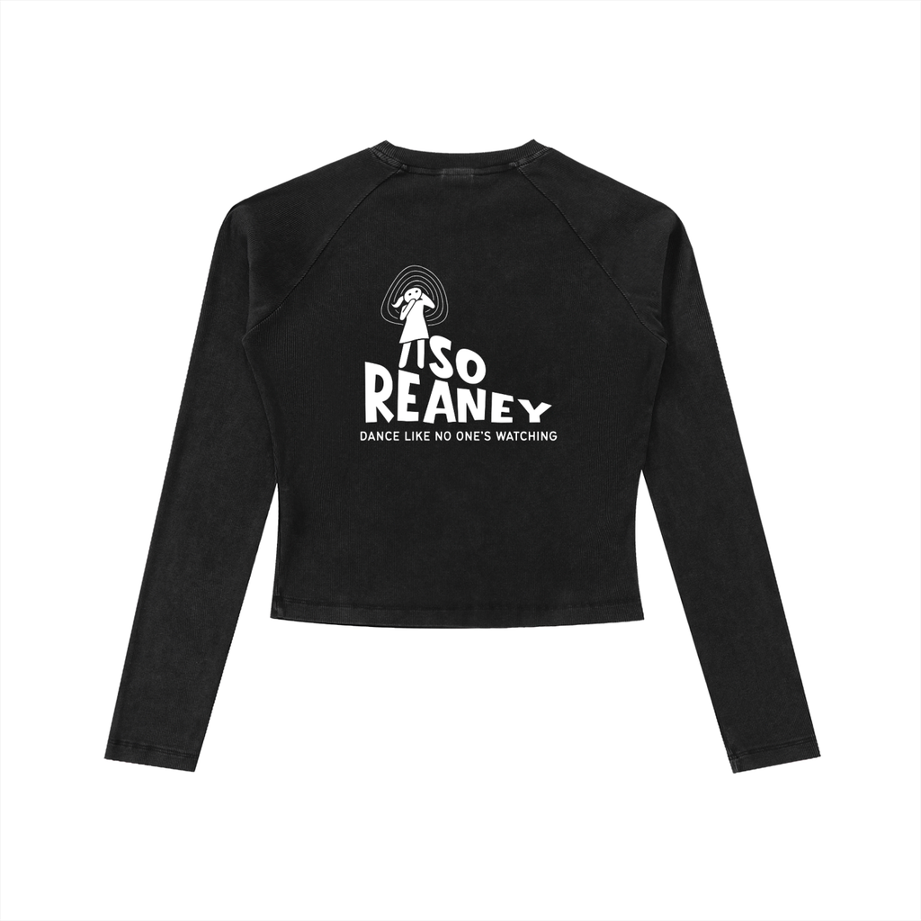 Dyed Washed Raglan Long Sleeve Slim T-Shirt