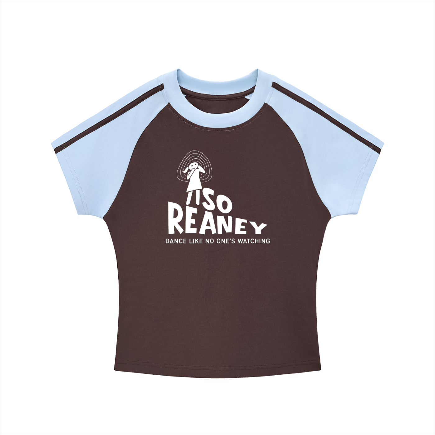 Contrast Stripes Bodycon Raglan  Sleeve T-Shirt