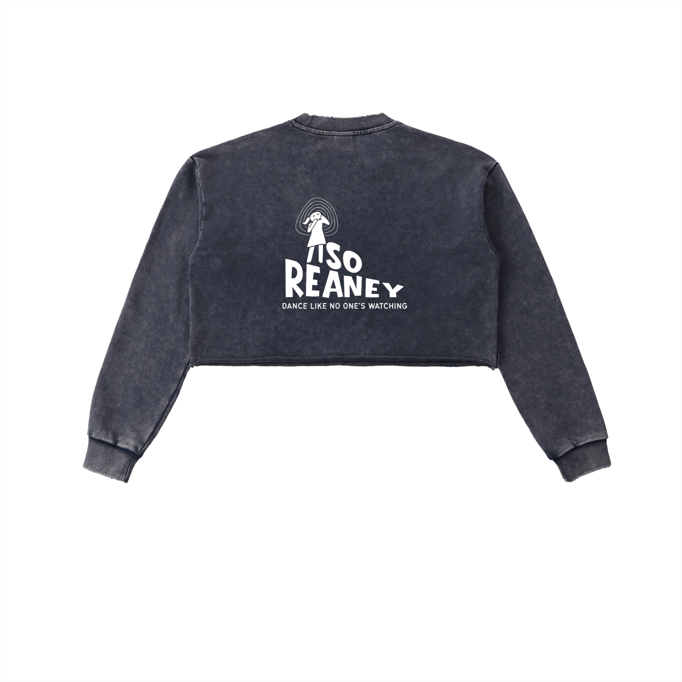 Snow Washed Raw Edge Cropped Sweatshirt