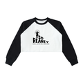 Raw-Hem Color-Block Raglan Crop Sweatshirt