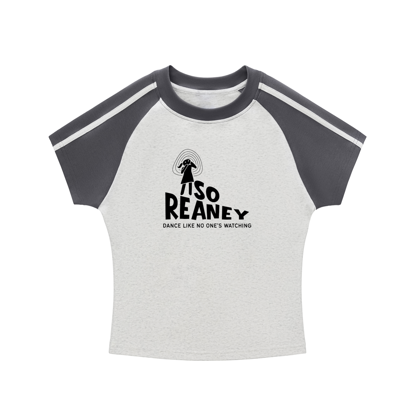 Contrast Stripes Bodycon Raglan  Sleeve T-Shirt