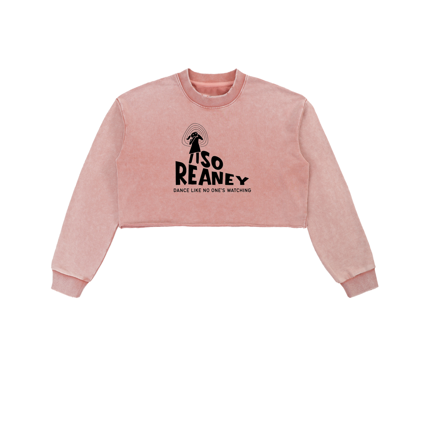 Snow Washed Raw Edge Cropped Sweatshirt